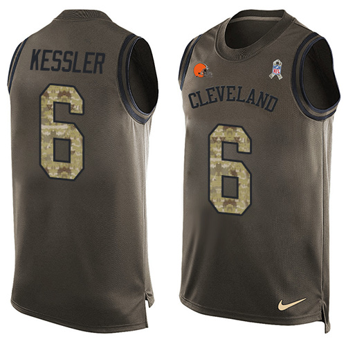 Men's Nike Cleveland Browns #6 Cody Kessler Limited Green Salute to Service Tank Top NFL Jersey