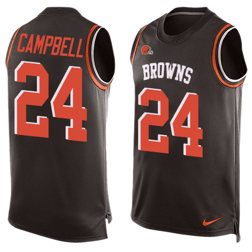 Men's Nike Cleveland Browns #24 Ibraheim Campbell Limited Brown Player Name & Number Tank Top NFL Jersey