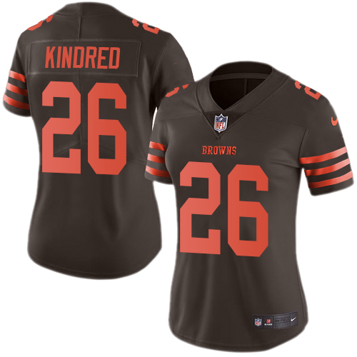 Women's Nike Cleveland Browns #26 Derrick Kindred Limited Brown Rush Vapor Untouchable NFL Jersey