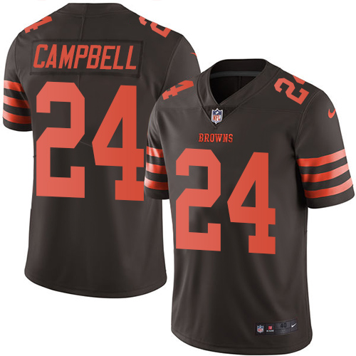 Men's Nike Cleveland Browns #24 Ibraheim Campbell Elite Brown Rush Vapor Untouchable NFL Jersey