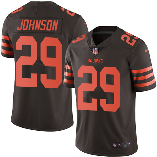Men's Nike Cleveland Browns #29 Duke Johnson Elite Brown Rush Vapor Untouchable NFL Jersey