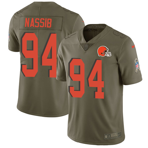 Men's Nike Cleveland Browns #94 Carl Nassib Limited Olive 2017 Salute to Service NFL Jersey