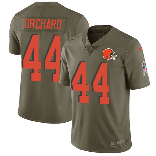 Men's Nike Cleveland Browns #44 Nate Orchard Limited Olive 2017 Salute to Service NFL Jersey