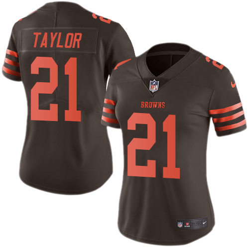 Women's Nike Cleveland Browns #21 Jamar Taylor Limited Brown Rush Vapor Untouchable NFL Jersey