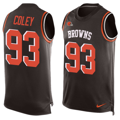 Men's Nike Cleveland Browns #93 Trevon Coley Limited Brown Player Name & Number Tank Top NFL Jersey
