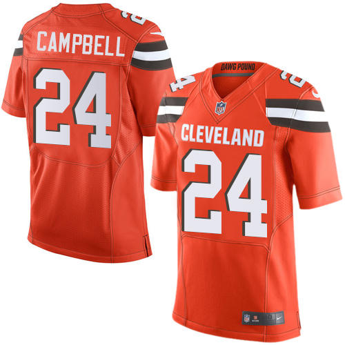 Men's Nike Cleveland Browns #24 Ibraheim Campbell Elite Orange Alternate NFL Jersey