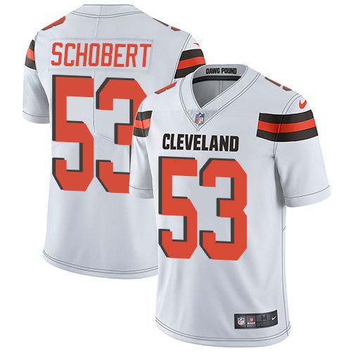 Men's Nike Cleveland Browns #53 Joe Schobert White Vapor Untouchable Limited Player NFL Jersey