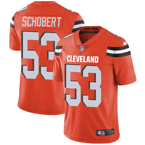 Men's Nike Cleveland Browns #53 Joe Schobert Orange Alternate Vapor Untouchable Limited Player NFL Jersey