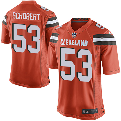 Men's Nike Cleveland Browns #53 Joe Schobert Game Orange Alternate NFL Jersey