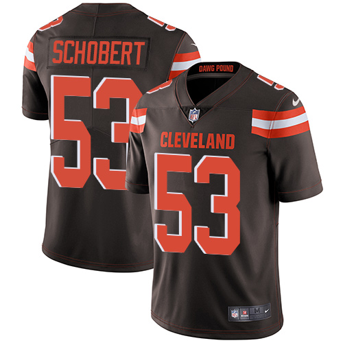 Youth Nike Cleveland Browns #53 Joe Schobert Brown Team Color Vapor Untouchable Limited Player NFL Jersey