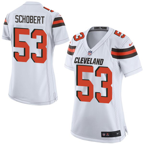 Women's Nike Cleveland Browns #53 Joe Schobert Game White NFL Jersey