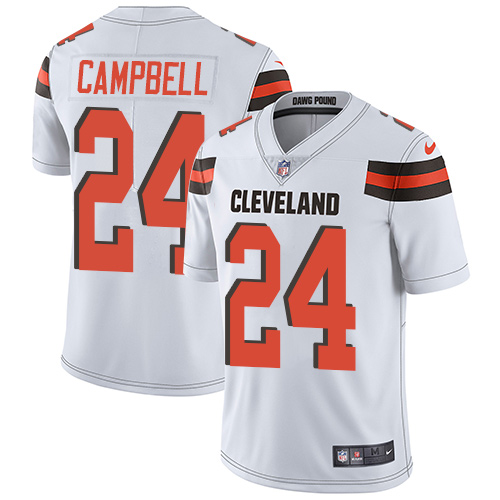 Youth Nike Cleveland Browns #24 Ibraheim Campbell White Vapor Untouchable Elite Player NFL Jersey