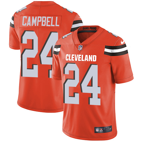 Youth Nike Cleveland Browns #24 Ibraheim Campbell Orange Alternate Vapor Untouchable Elite Player NFL Jersey