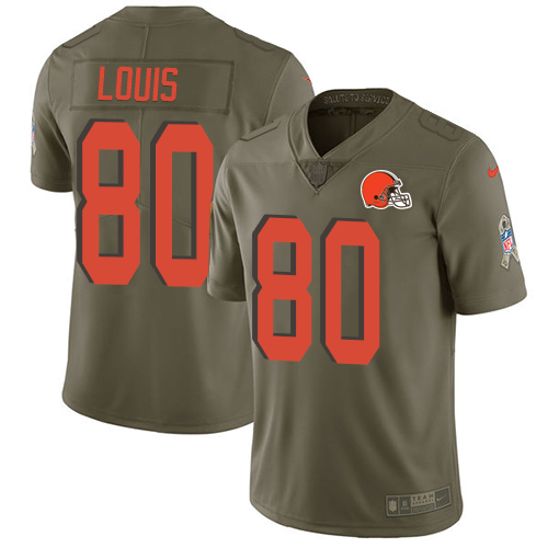 Men's Nike Cleveland Browns #80 Ricardo Louis Limited Olive 2017 Salute to Service NFL Jersey