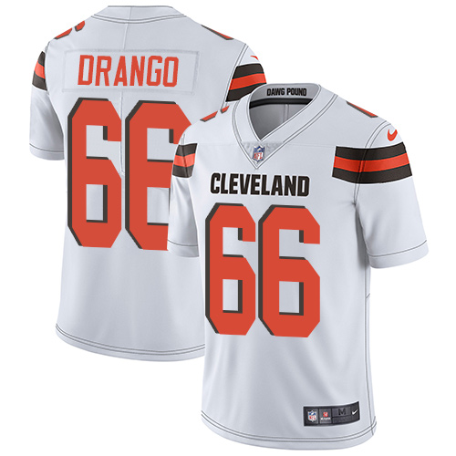 Men's Nike Cleveland Browns #66 Spencer Drango White Vapor Untouchable Limited Player NFL Jersey