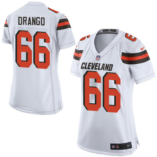 Women's Nike Cleveland Browns #66 Spencer Drango Game White NFL Jersey