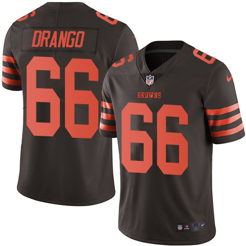 Men's Nike Cleveland Browns #66 Spencer Drango Elite Brown Rush Vapor Untouchable NFL Jersey