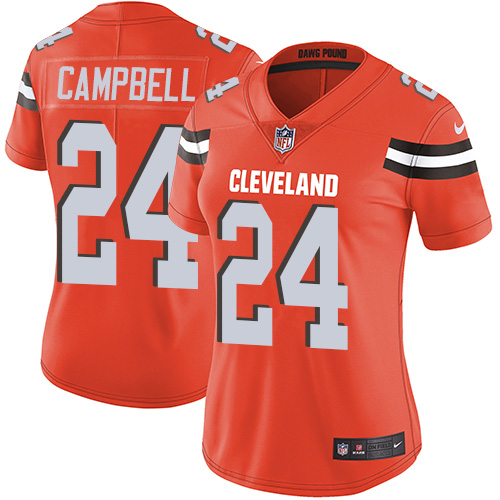 Women's Nike Cleveland Browns #24 Ibraheim Campbell Orange Alternate Vapor Untouchable Elite Player NFL Jersey