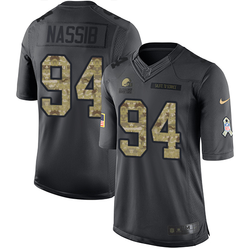 Youth Nike Cleveland Browns #94 Carl Nassib Limited Black 2016 Salute to Service NFL Jersey