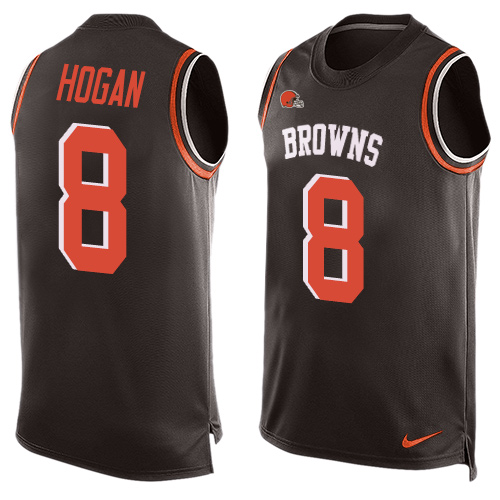 Men's Nike Cleveland Browns #8 Kevin Hogan Limited Brown Player Name & Number Tank Top NFL Jersey