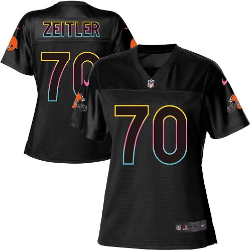 Women's Nike Cleveland Browns #70 Kevin Zeitler Game Black Fashion NFL Jersey