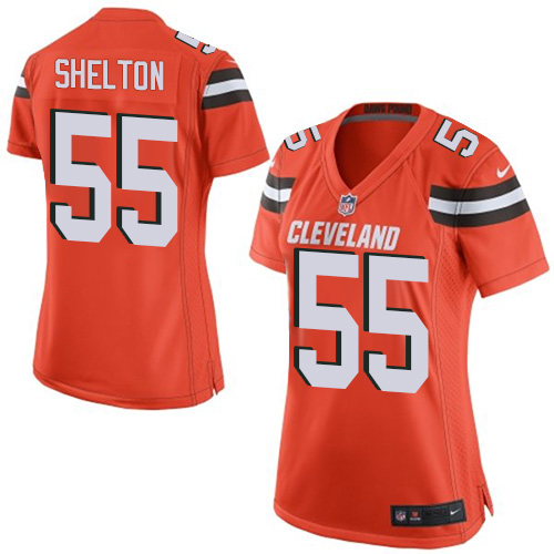 Women's Nike Cleveland Browns #55 Danny Shelton Game Orange Alternate NFL Jersey