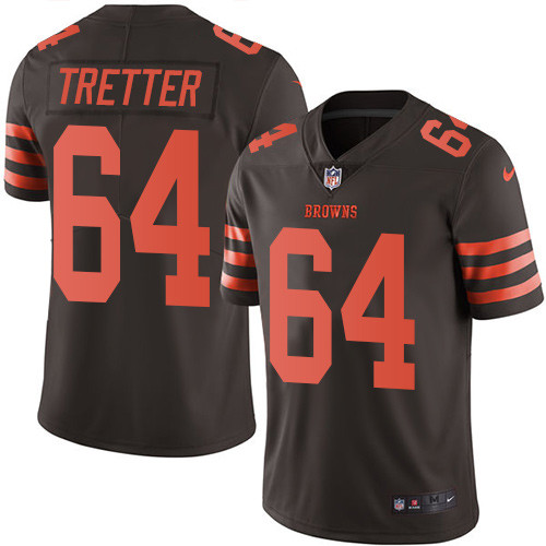 Men's Nike Cleveland Browns #64 JC Tretter Limited Brown Rush Vapor Untouchable NFL Jersey
