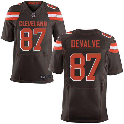 Men's Nike Cleveland Browns #87 Seth DeValve Elite Brown Team Color NFL Jersey