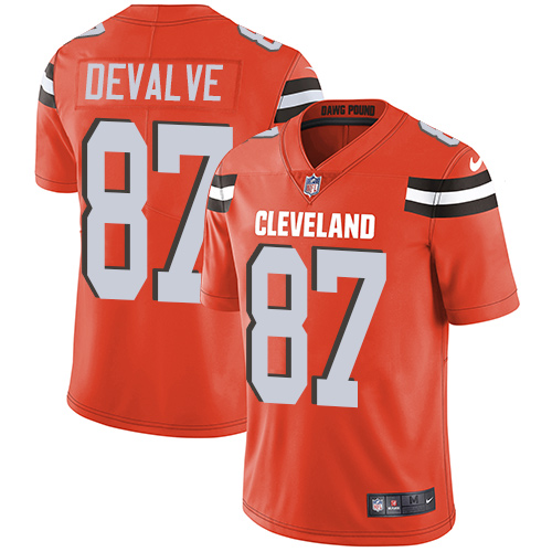 Men's Nike Cleveland Browns #87 Seth DeValve Orange Alternate Vapor Untouchable Limited Player NFL Jersey