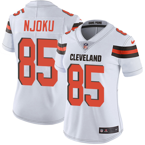 Women's Nike Cleveland Browns #85 David Njoku White Vapor Untouchable Elite Player NFL Jersey
