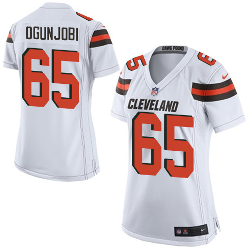 Women's Nike Cleveland Browns #65 Larry Ogunjobi Game White NFL Jersey