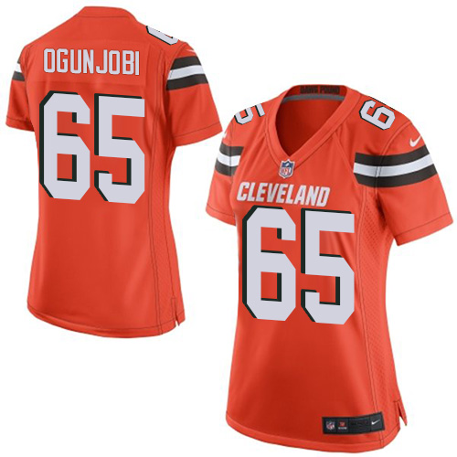 Women's Nike Cleveland Browns #65 Larry Ogunjobi Game Orange Alternate NFL Jersey
