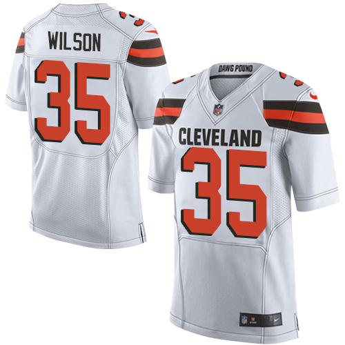 Men's Nike Cleveland Browns #35 Howard Wilson Elite White NFL Jersey