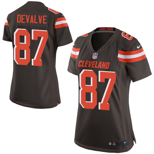 Women's Nike Cleveland Browns #87 Seth DeValve Game Brown Team Color NFL Jersey