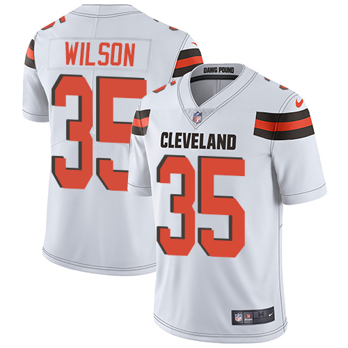 Men's Nike Cleveland Browns #35 Howard Wilson White Vapor Untouchable Limited Player NFL Jersey