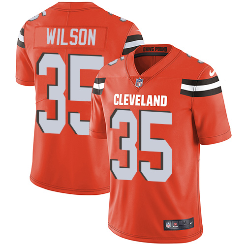 Men's Nike Cleveland Browns #35 Howard Wilson Orange Alternate Vapor Untouchable Limited Player NFL Jersey