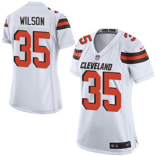 Women's Nike Cleveland Browns #35 Howard Wilson Game White NFL Jersey