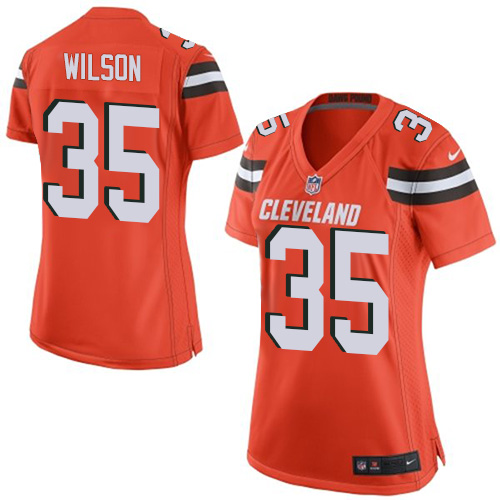Women's Nike Cleveland Browns #35 Howard Wilson Game Orange Alternate NFL Jersey