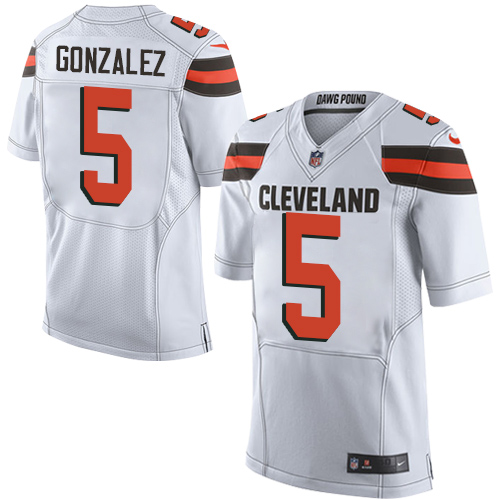 Men's Nike Cleveland Browns #5 Zane Gonzalez Elite White NFL Jersey