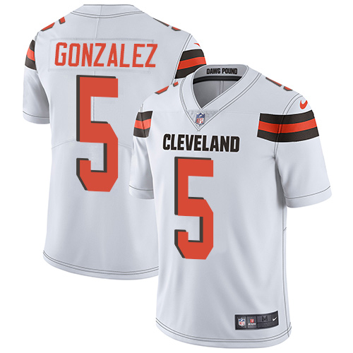 Youth Nike Cleveland Browns #5 Zane Gonzalez White Vapor Untouchable Elite Player NFL Jersey