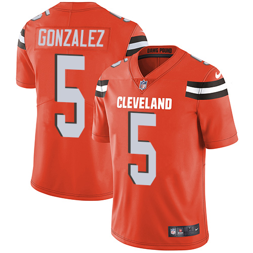 Youth Nike Cleveland Browns #5 Zane Gonzalez Orange Alternate Vapor Untouchable Elite Player NFL Jersey