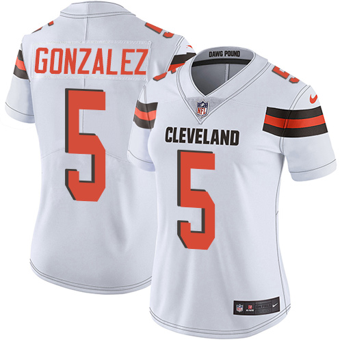 Women's Nike Cleveland Browns #5 Zane Gonzalez White Vapor Untouchable Elite Player NFL Jersey