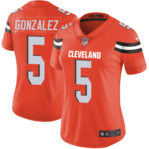 Women's Nike Cleveland Browns #5 Zane Gonzalez Orange Alternate Vapor Untouchable Limited Player NFL Jersey