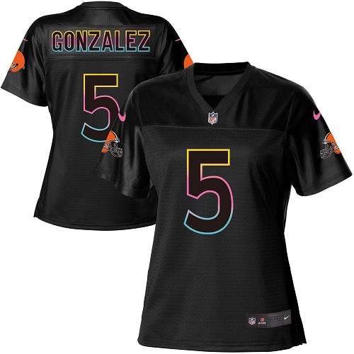 Women's Nike Cleveland Browns #5 Zane Gonzalez Game Black Fashion NFL Jersey