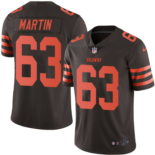 Men's Nike Cleveland Browns #63 Marcus Martin Limited Brown Rush Vapor Untouchable NFL Jersey