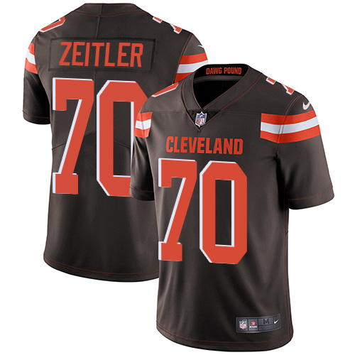 Men's Nike Cleveland Browns #70 Kevin Zeitler Brown Team Color Vapor Untouchable Limited Player NFL Jersey