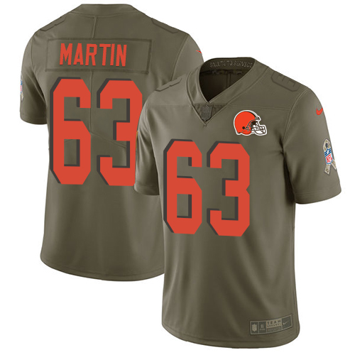 Men's Nike Cleveland Browns #63 Marcus Martin Limited Olive 2017 Salute to Service NFL Jersey