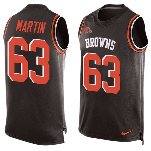 Men's Nike Cleveland Browns #63 Marcus Martin Limited Brown Player Name & Number Tank Top NFL Jersey