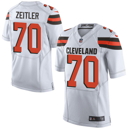 Men's Nike Cleveland Browns #70 Kevin Zeitler Elite White NFL Jersey