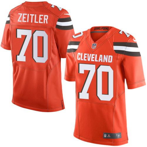 Men's Nike Cleveland Browns #70 Kevin Zeitler Elite Orange Alternate NFL Jersey